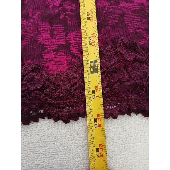 Lane Bryant Women Floral 14/16 Tank Top Layering Cotton sleeveless Cami Burgundy - Picture 11 of 14